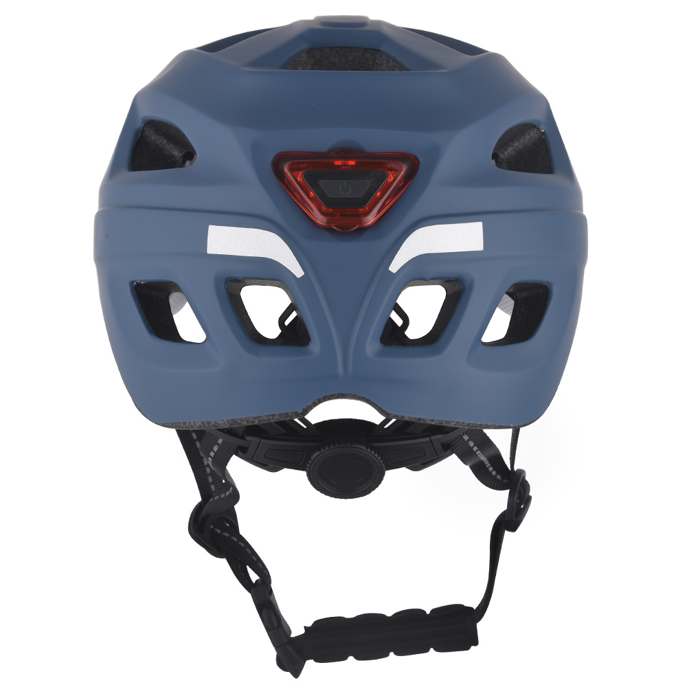 Neuer Fahrradhelm mit LED-Licht, PC-In-Mold-Fahrradhelm, sicherer Sport-Mountain-Road-Fahrradhelm für Erwachsene, Blau