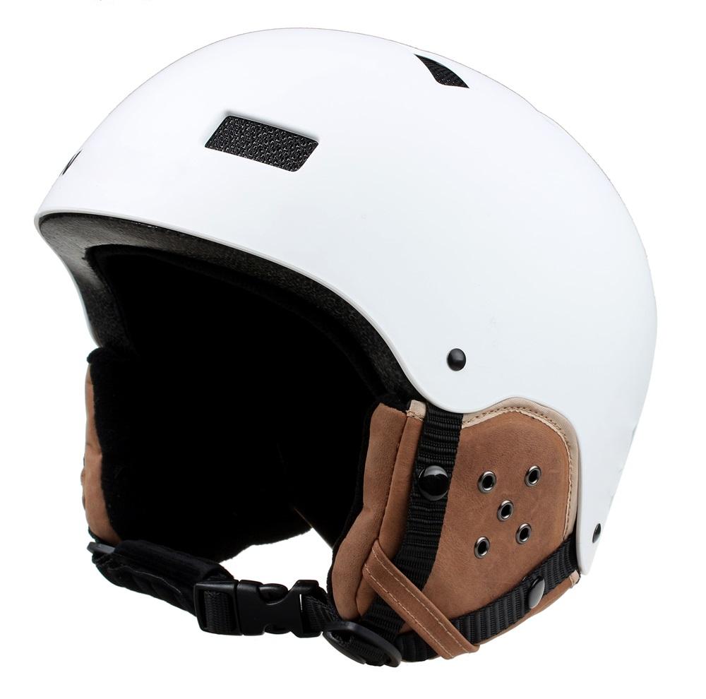CE ASTM schützende ABS-Schale und EPS-Innenfutter für Ski- und Schneehelme mit Leder-Ohrenschützern