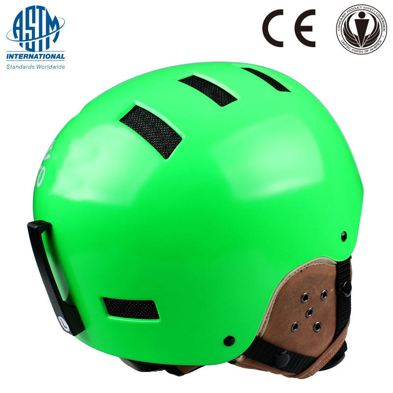 2017 neues Design, heißer Verkauf, Leder-Gehörschutz, Skihelm, beliebter Snowboard-Helm, Lederhelm