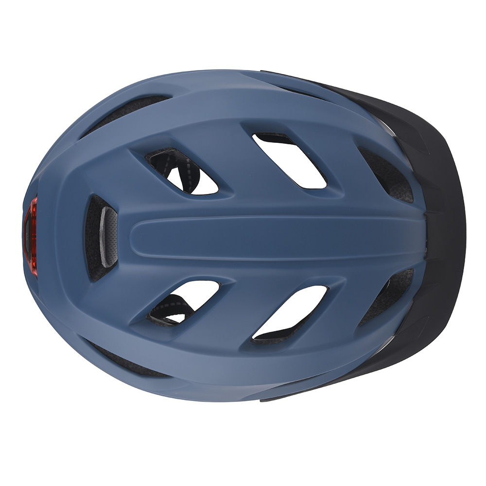 Neuer Fahrradhelm mit LED-Licht, PC-In-Mold-Fahrradhelm, sicherer Sport-Mountain-Road-Fahrradhelm für Erwachsene, Blau