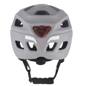 Neuer Fahrradhelm mit LED-Licht, PC-In-Mold-Fahrradhelm, sicherer Sport-Mountain-Road-Fahrradhelm für Erwachsene, Grau